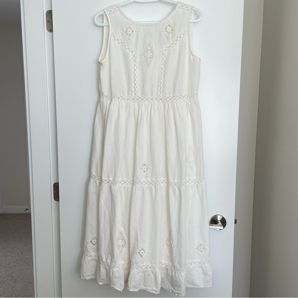 Sezane White Cotton Lace Dress